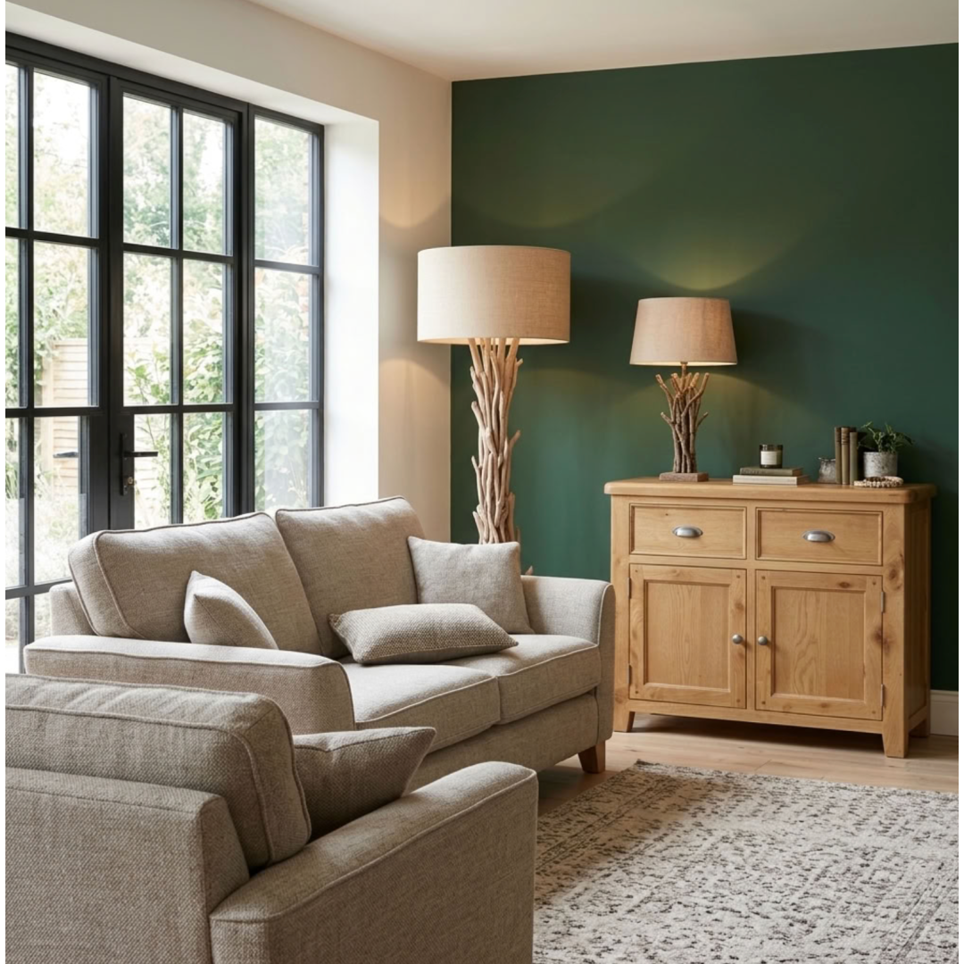 Kingsbury Oak  2 Door and Drawer  Sideboard
