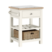 Small Kitchen Island- Oak – Coconut White