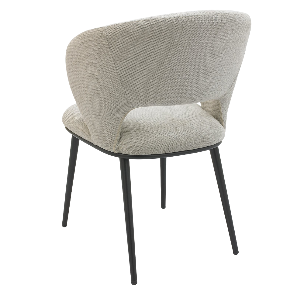 Luca - Beige Fabric Chair with Matt Black Legs