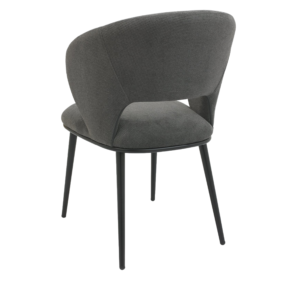 Luca - Grey Fabric Chair with Matt Black Legs