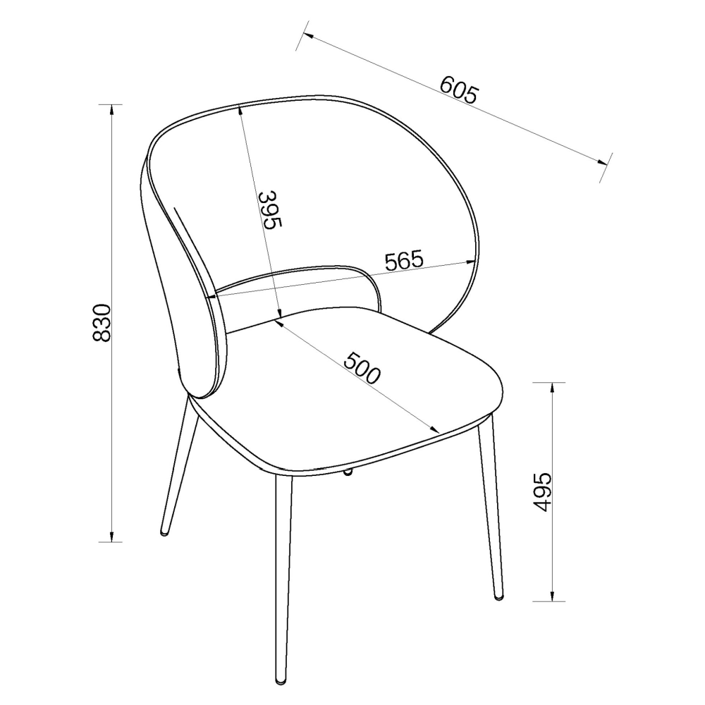Luca - Grey Faux Leather Chair with Matt Black Legs