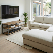 Indus Rustic Oak Open Entertainment Unit