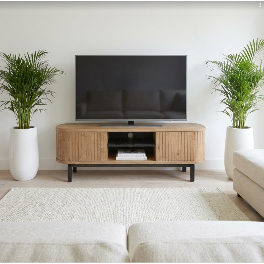 Vega Rustic Oak & Peppercorn Entertainment Unit