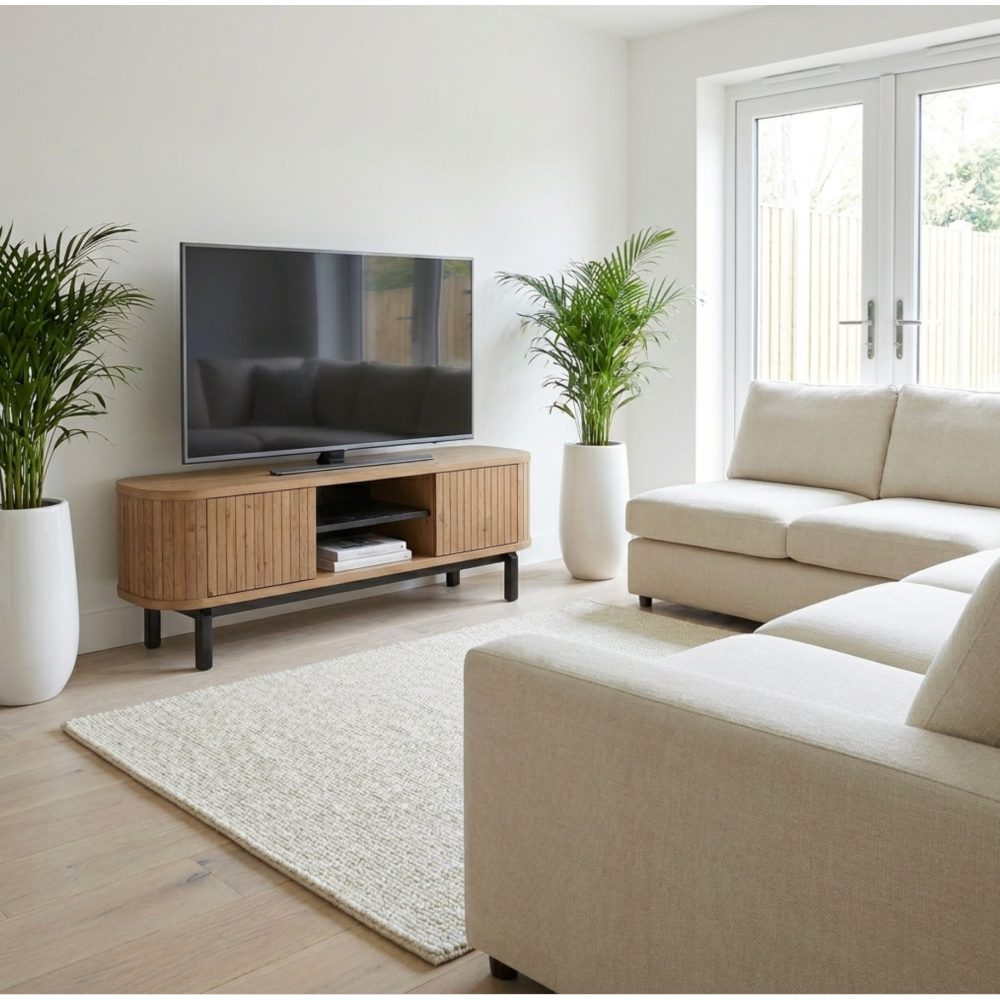 Vega Rustic Oak & Peppercorn Entertainment Unit