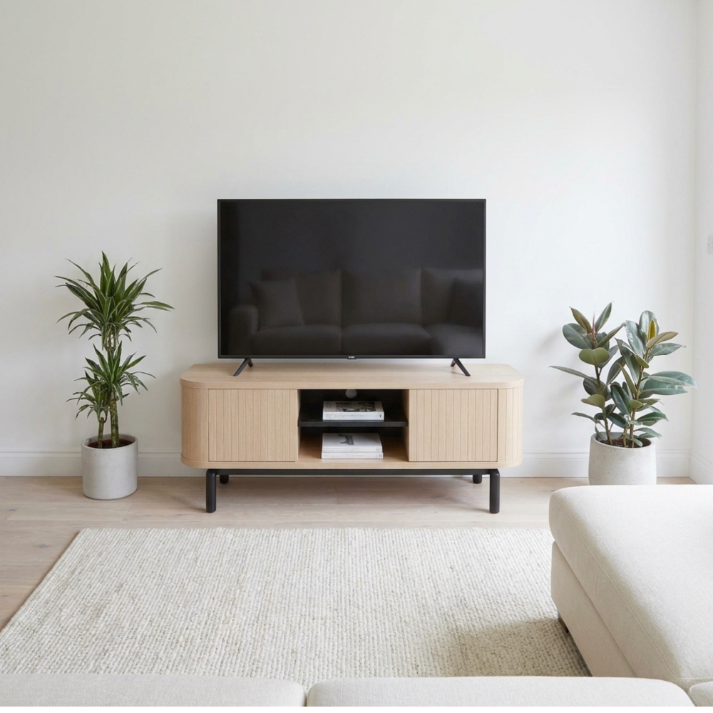 Vega Scandi Oak & Peppercorn Entertainment Unit