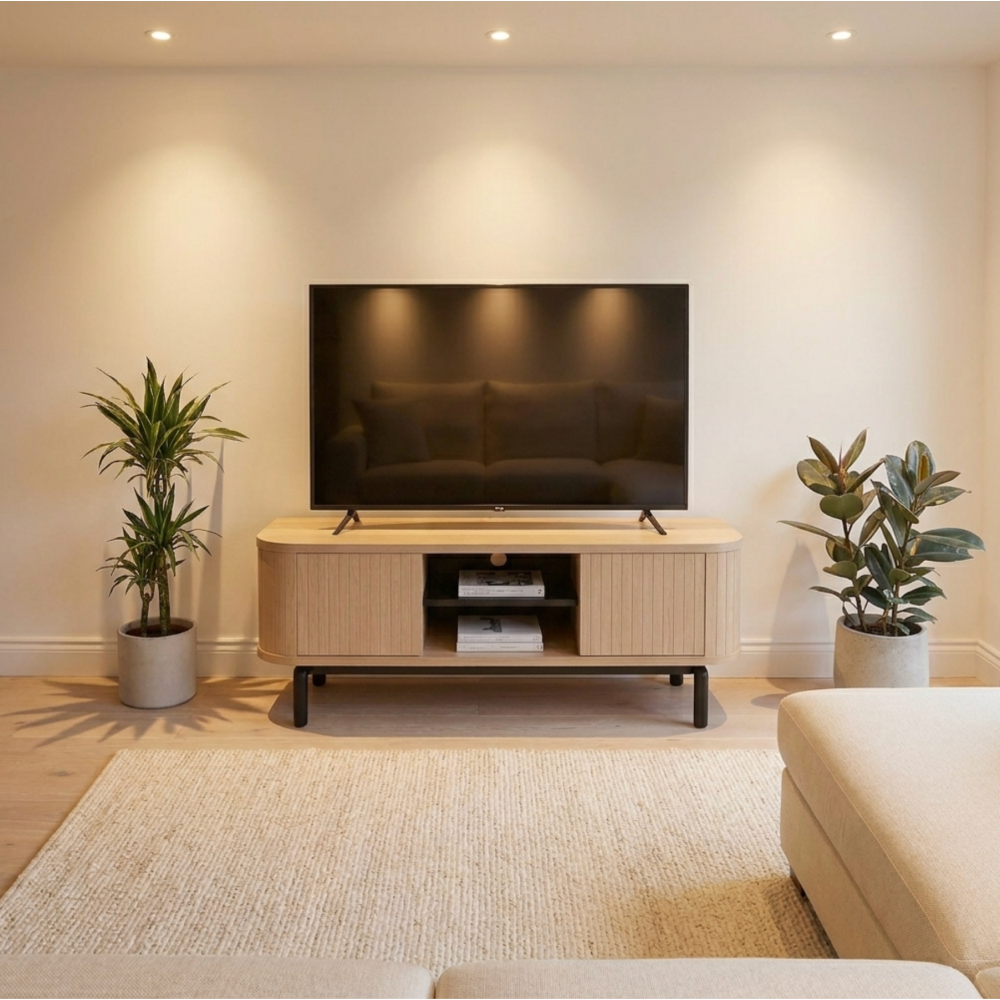 Vega Scandi Oak & Peppercorn Entertainment Unit