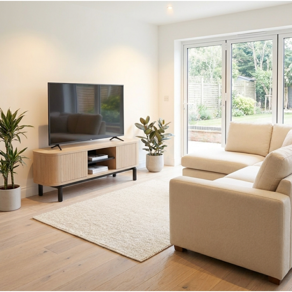 Vega Scandi Oak & Peppercorn Entertainment Unit