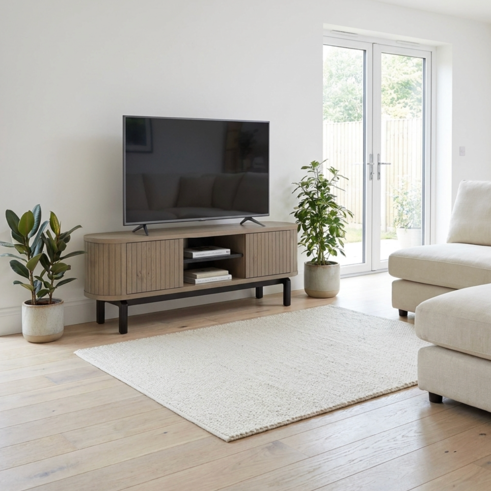 Vega Grey Oiled Oak & Peppercorn Entertainment Unit