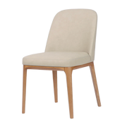 Lucy PU Dining Chair with Fabric Back