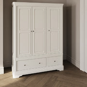 Mabel 3 Door 2 Drawer Wardrobe Bone White