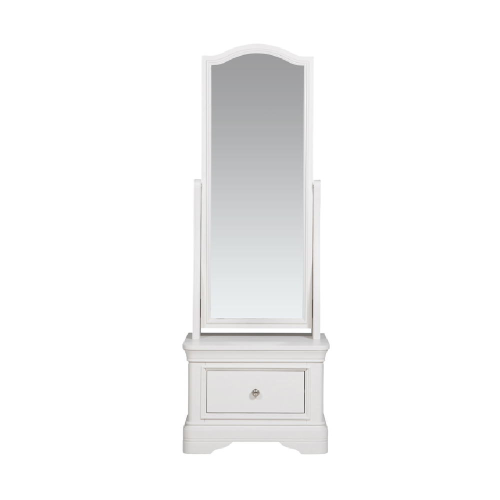 Mabel Cheval Mirror Bone White
