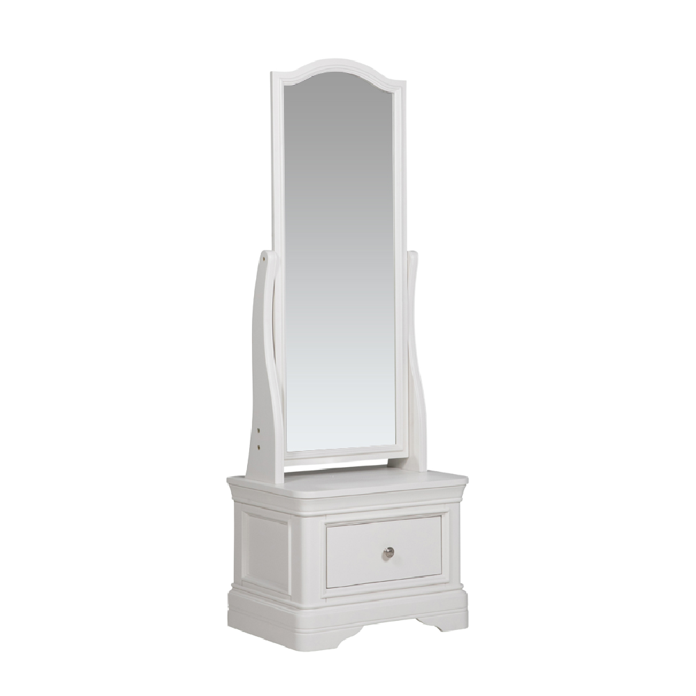 Mabel Cheval Mirror Bone White
