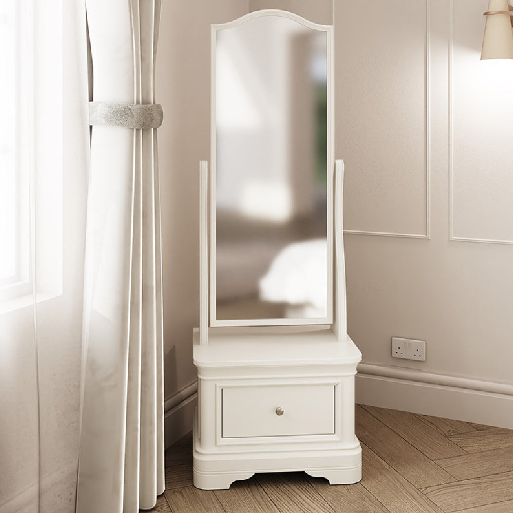 Mabel Cheval Mirror Bone White