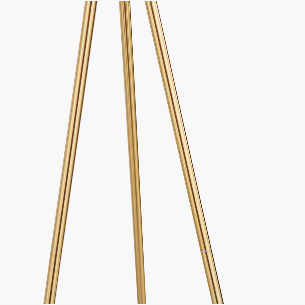 Houston Brushed Brass Metal Tripod Floor Lamp