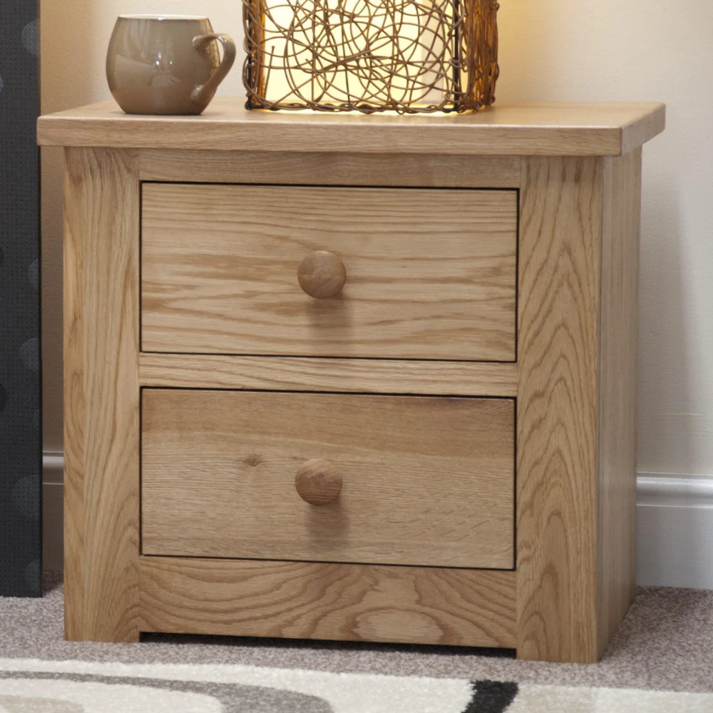 Torino Solid Oak  2 Drawer bedside