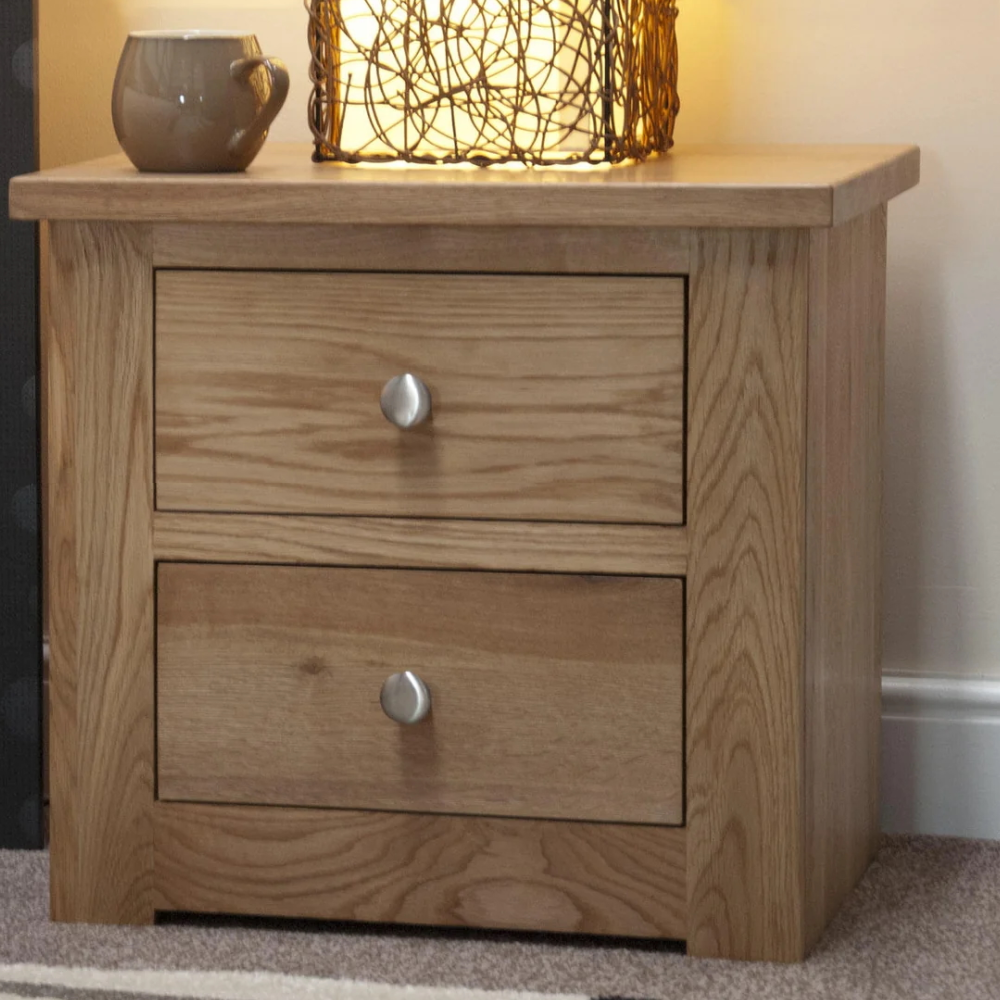 Torino Solid Oak  2 Drawer bedside