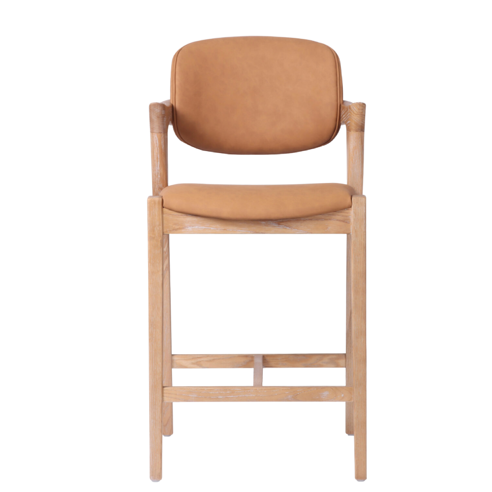 Mila Cognac PU Stool – 67cm Seat Height