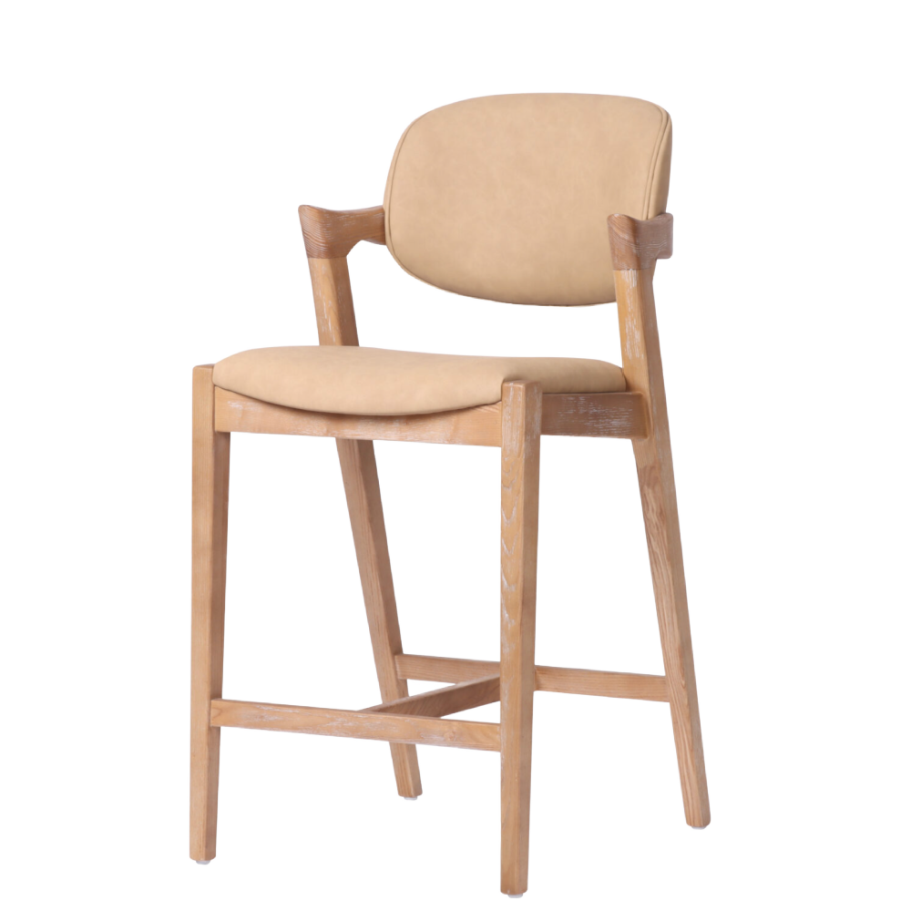 Mila Camel PU Stool – 67cm Seat Height