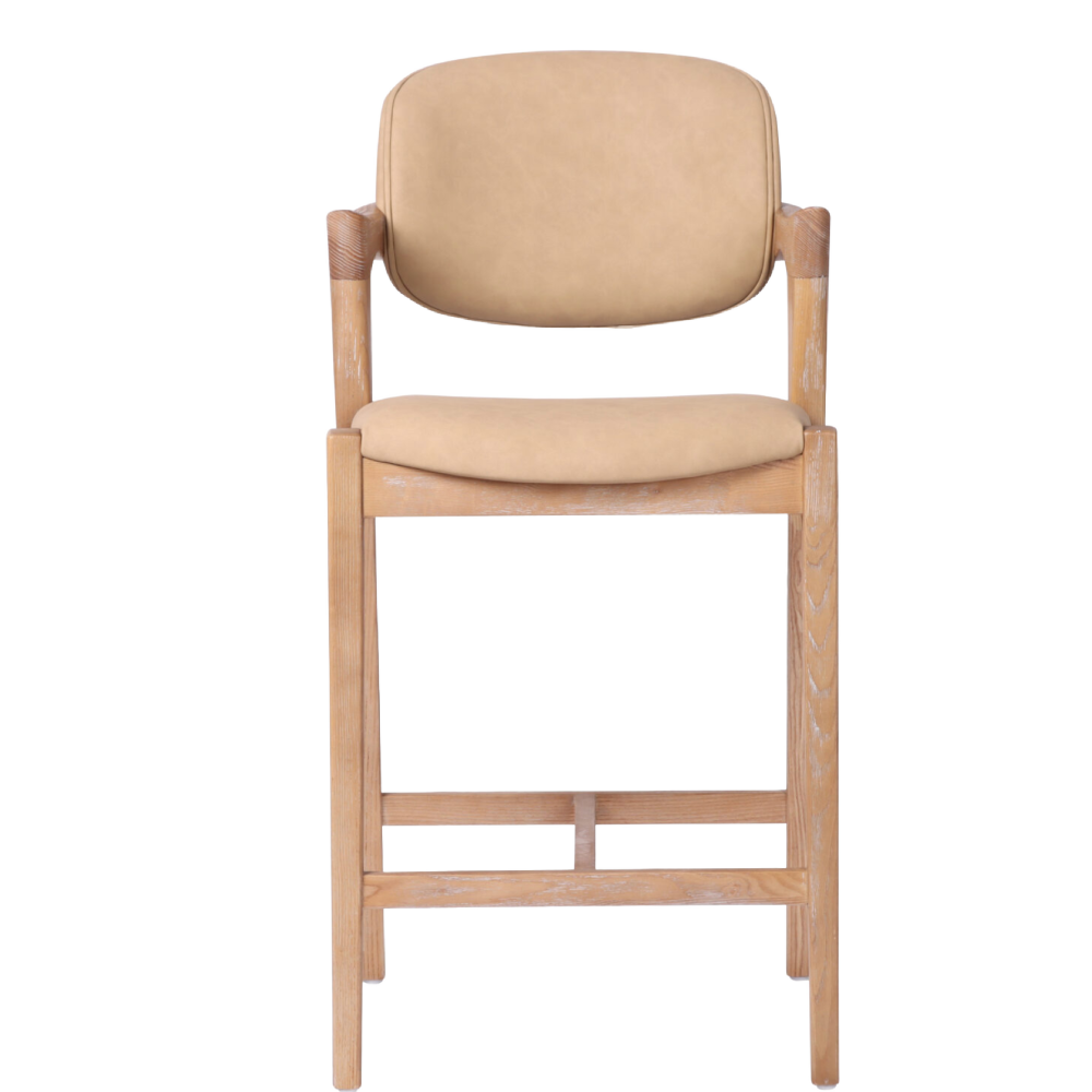 Mila Camel PU Stool – 67cm Seat Height