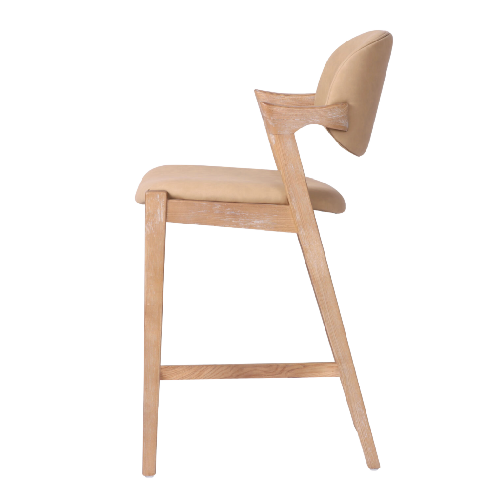 Mila Camel PU Stool – 67cm Seat Height