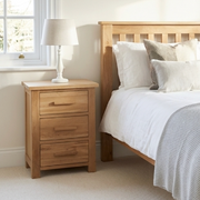 Opus Soild oak 3 Drawer bedside