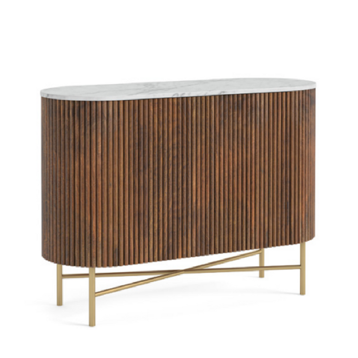 Lucas Mango & Marble Fluted  Small Sideboard