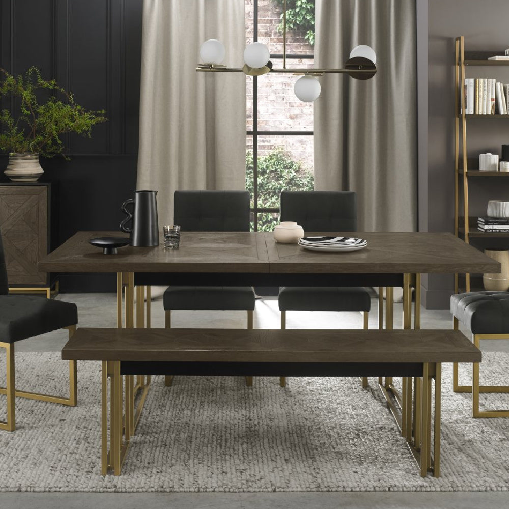 Athena Fumed Oak Wooden Bench