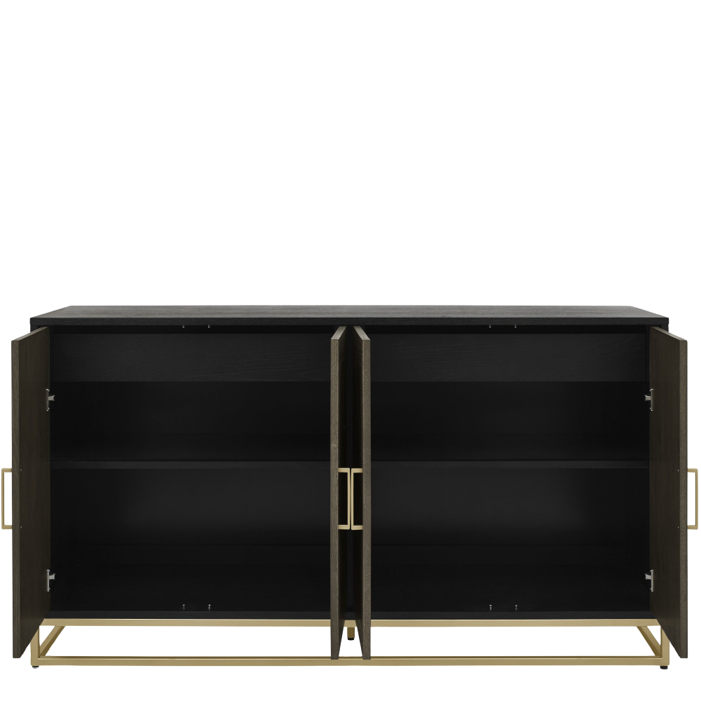 Athena Fumed Oak Large 4 Door Sideboard