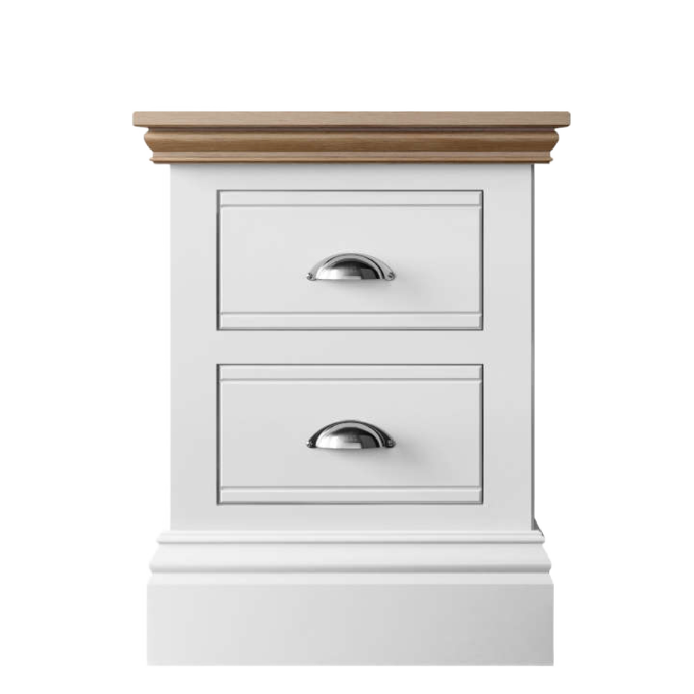 New England Painted 2 Drawer Bedside