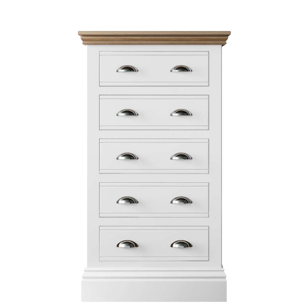 New England Painted 5 Drawer Wellington Chest