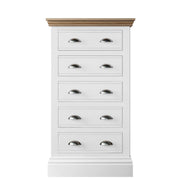 New England Painted 5 Drawer Wellington Chest