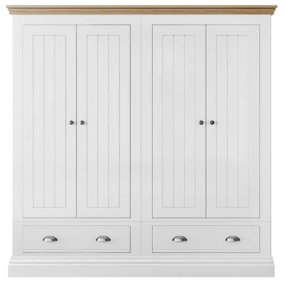 New England 4 Door 2 drawer Wardrobe
