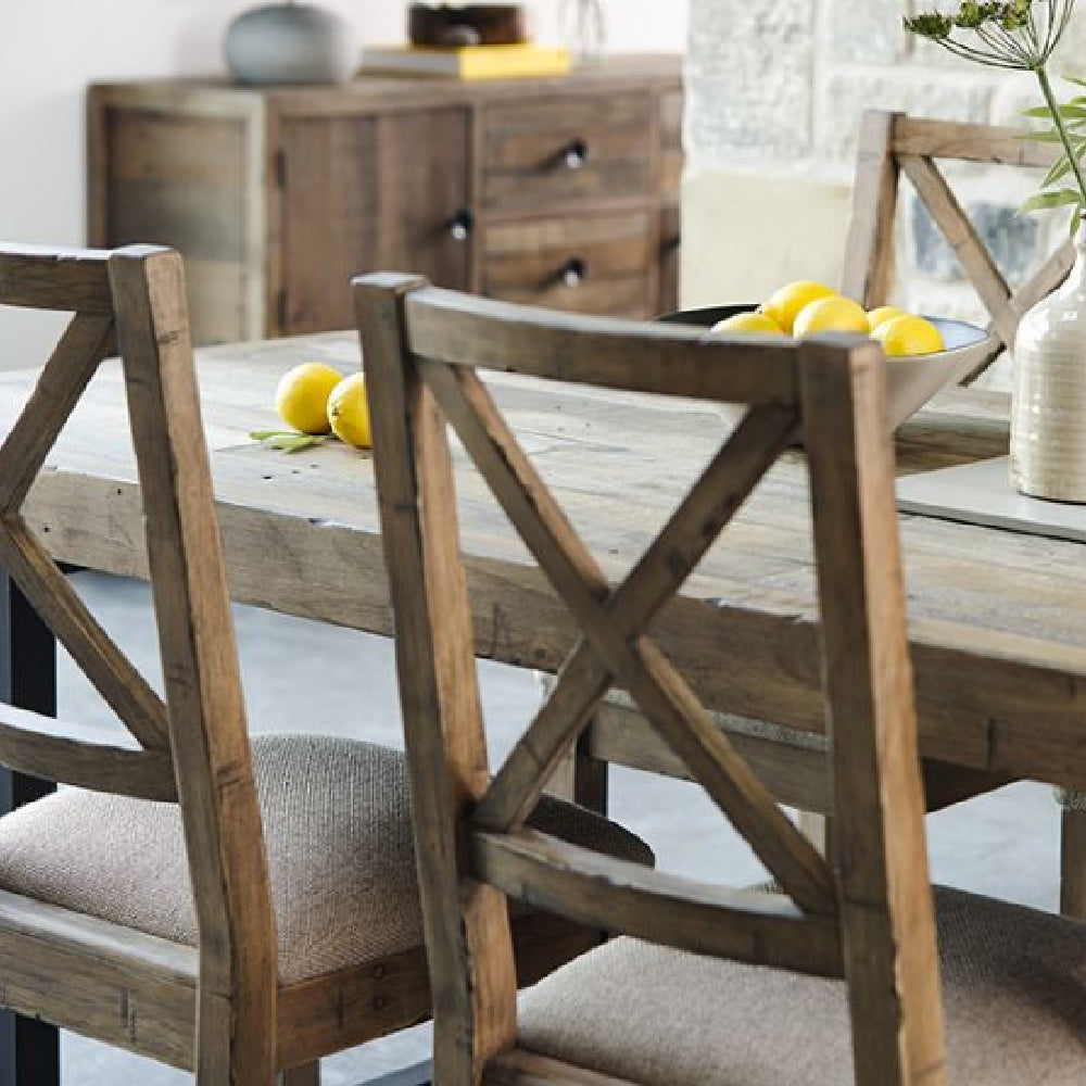 Nixon  Reclaimed Cross Back Dining Chairs set of 2
