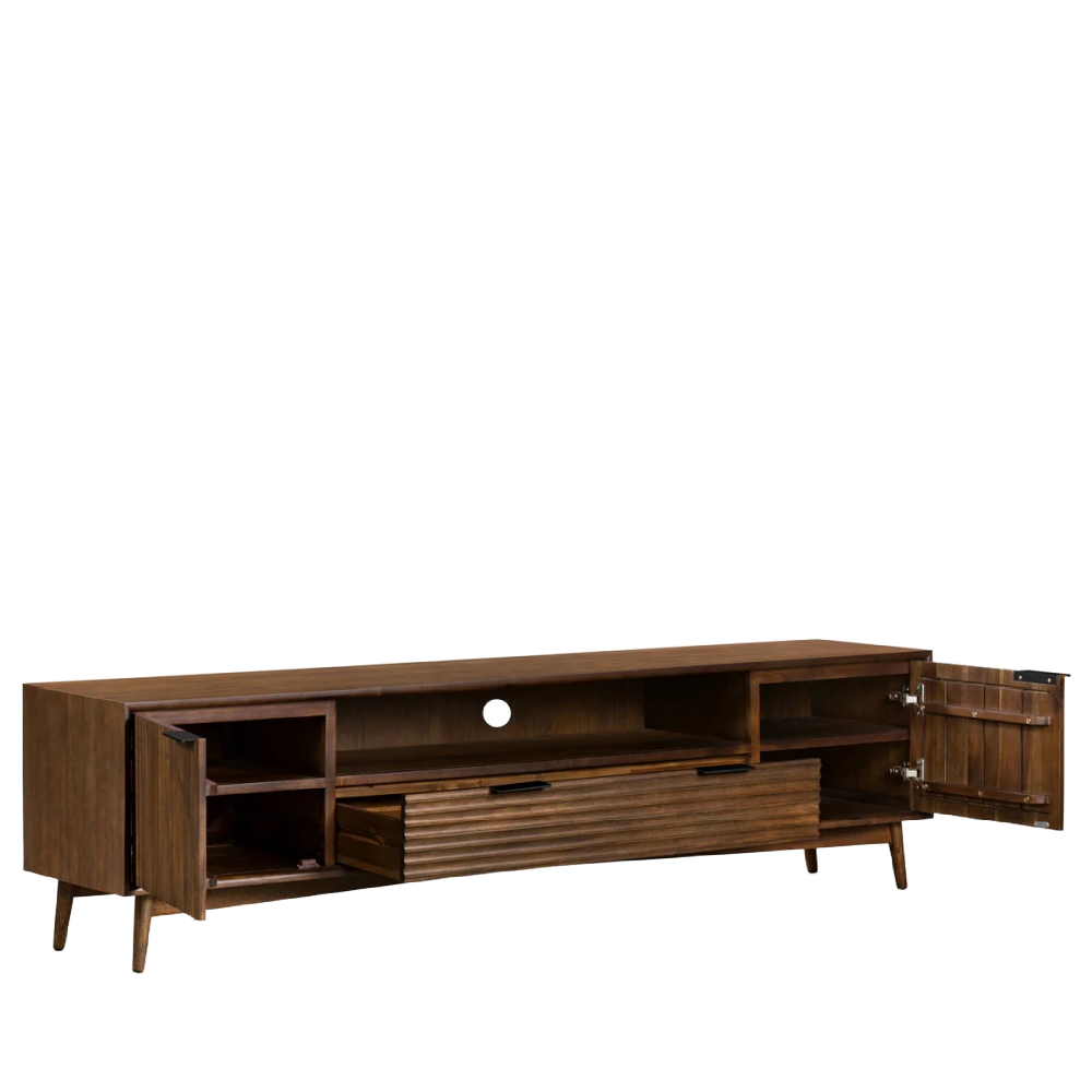 Enzo Walnut Wide 180cm Grooved TV Unit