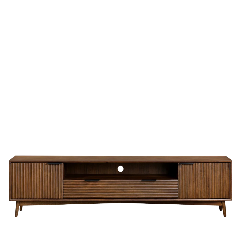 Enzo Walnut Wide 180cm Grooved TV Unit