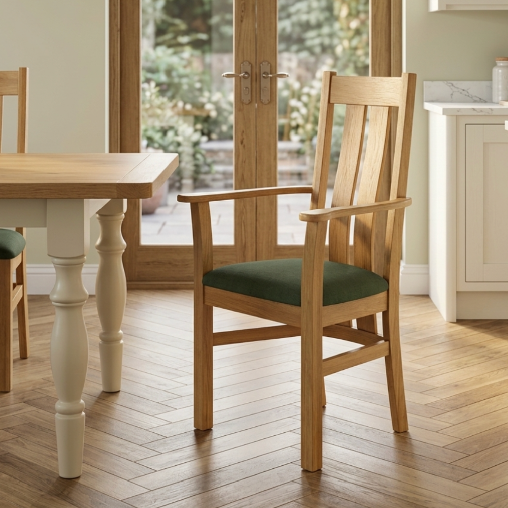 Bergen Solid Oak Carver Chair