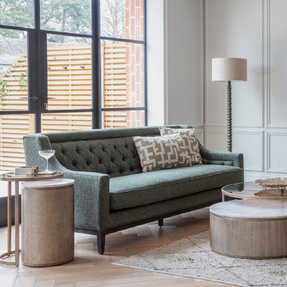 Theodore Buttoned Sofa Forest Green