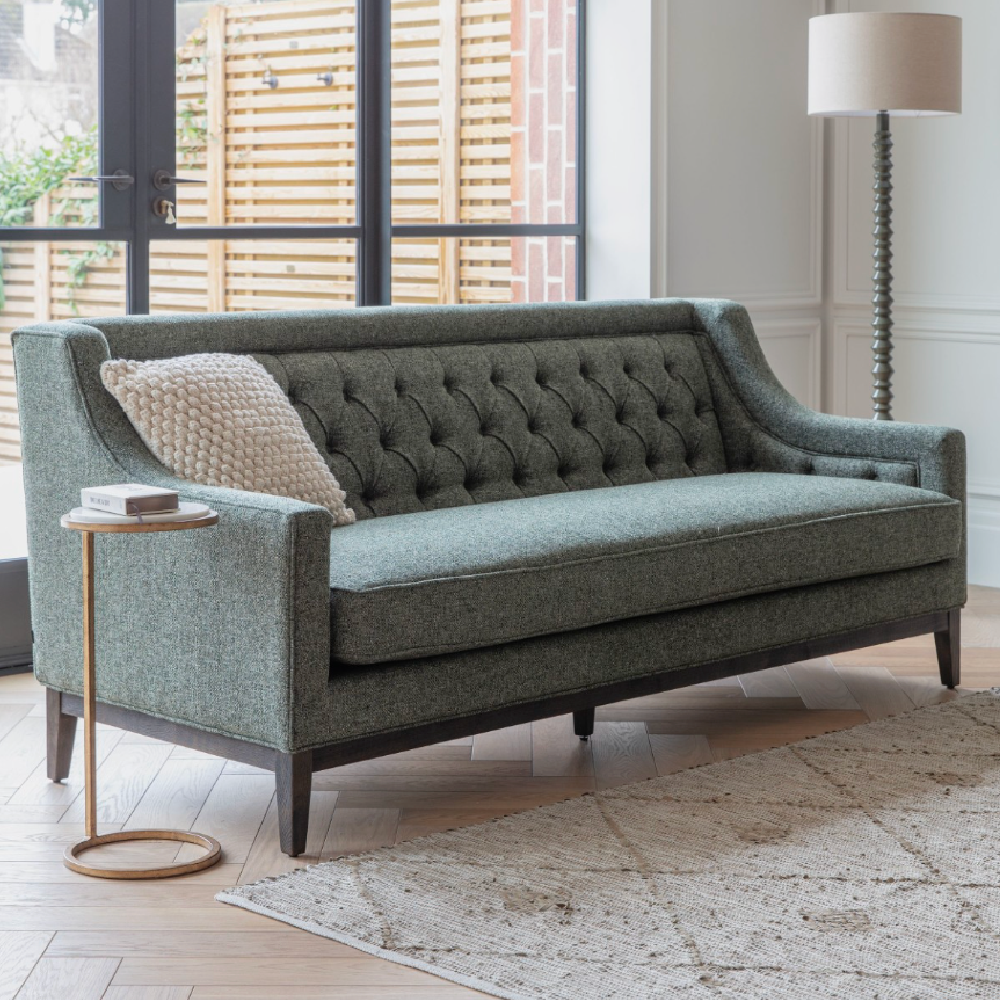 Theodore Buttoned Sofa Forest Green