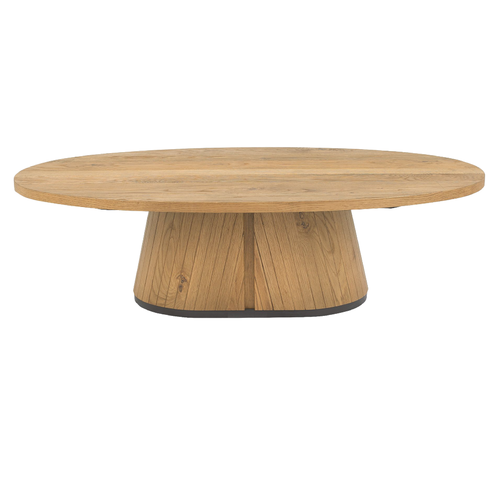 Vega Rustic Oak & Peppercorn Oval Coffee Table