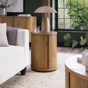 Vega Rustic Oak & Peppercorn Round Coffee Table