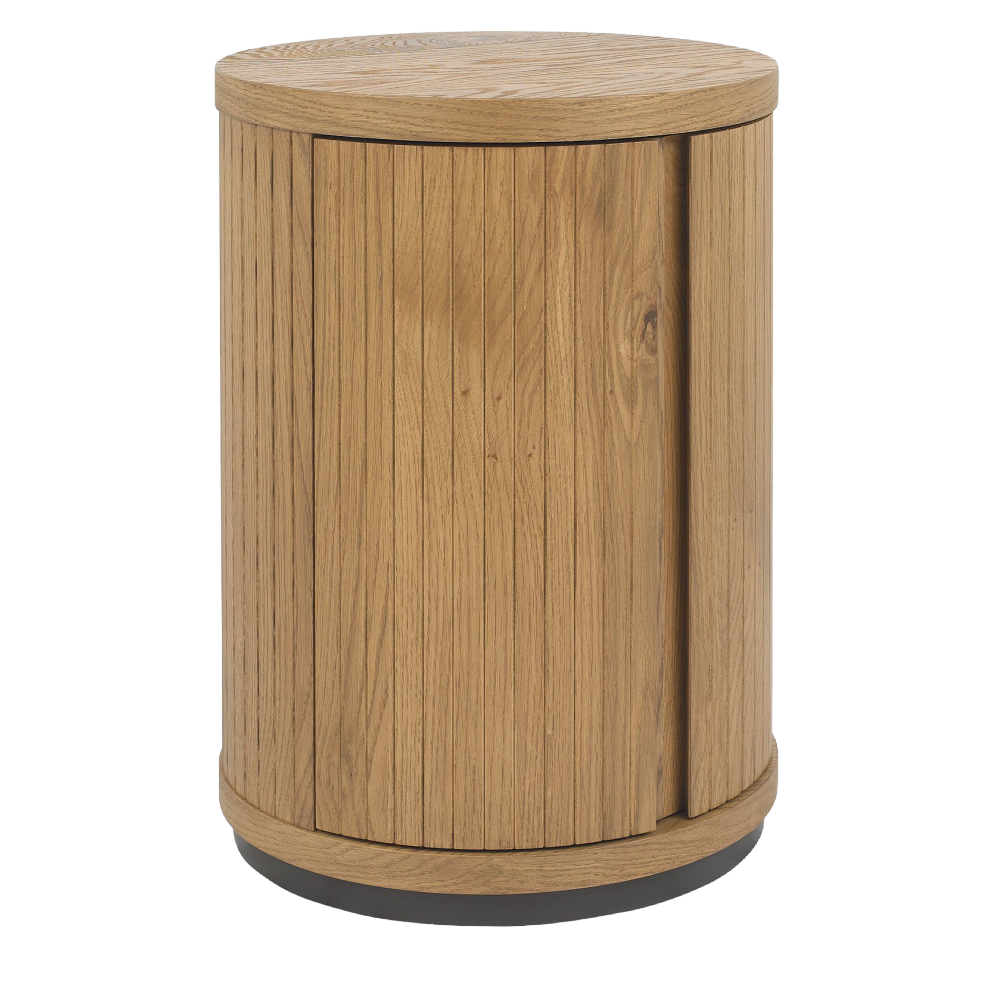 Vega Rustic Oak & Peppercorn Round Coffee Table