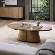 Vega Rustic Oak & Peppercorn Oval Coffee Table