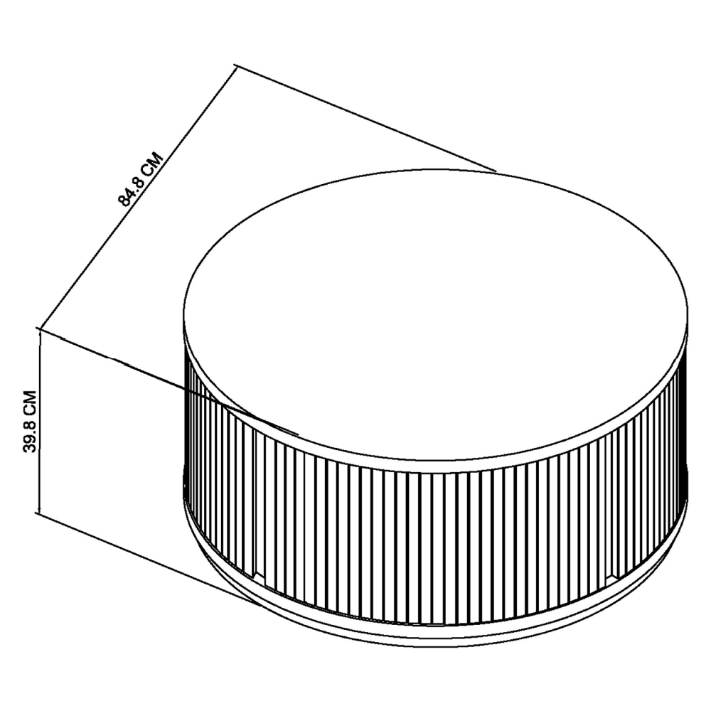 Vega Rustic Oak & Peppercorn Round Coffee Table