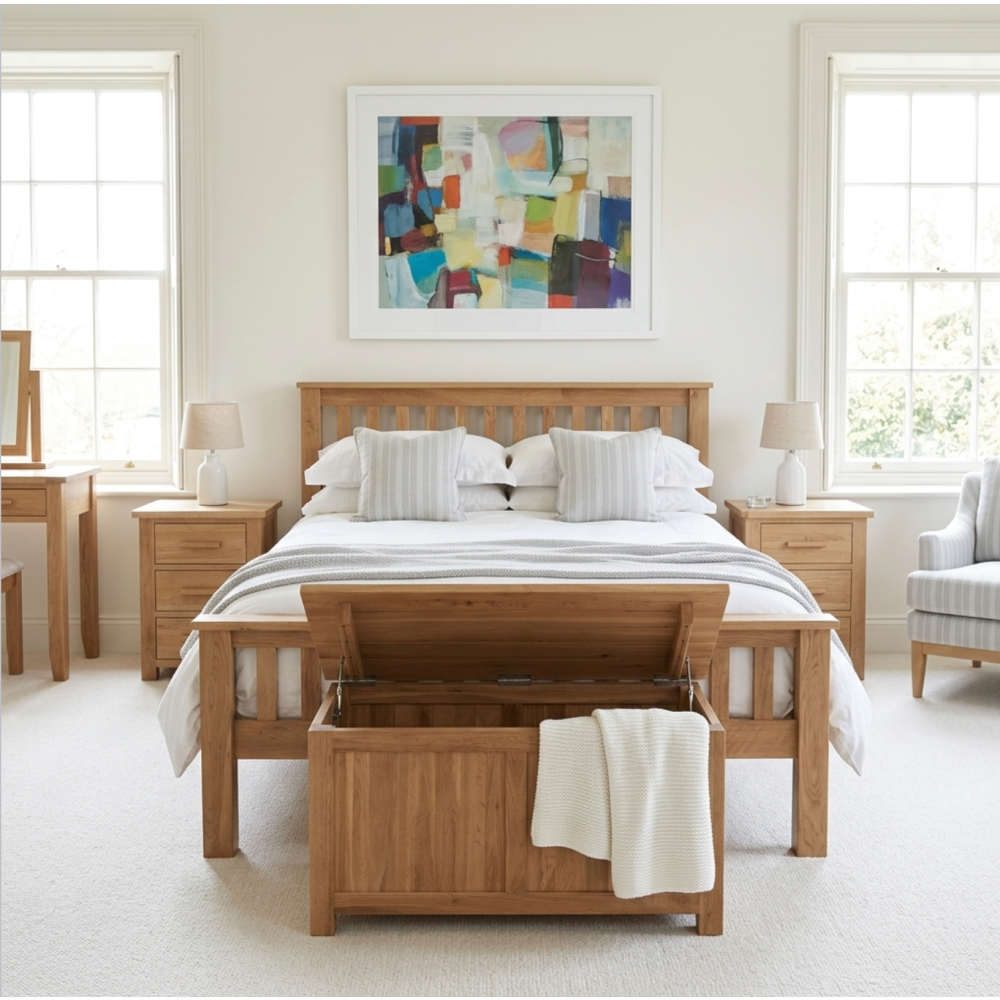 Opus Solid Oak Blanket Box