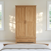 Opus Solid Oak Double Wardrobe With Drawer