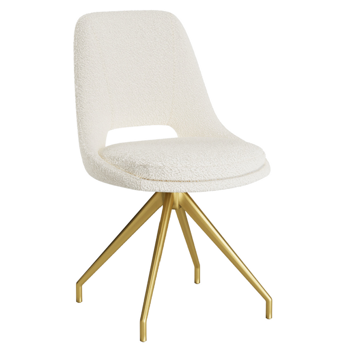 Phoebe Boucle Swivel Dining Chairs