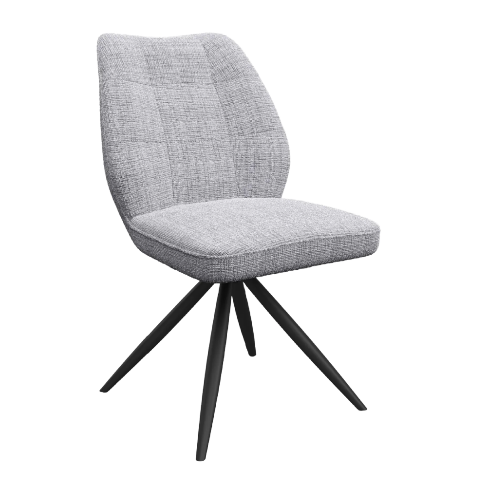 Ravello Fabric Swivel Dining Chair set of 4 Grey