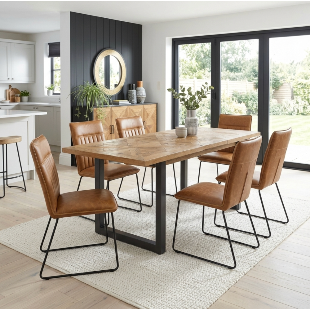 Indus Rustic Oak 4-6 Dining Table