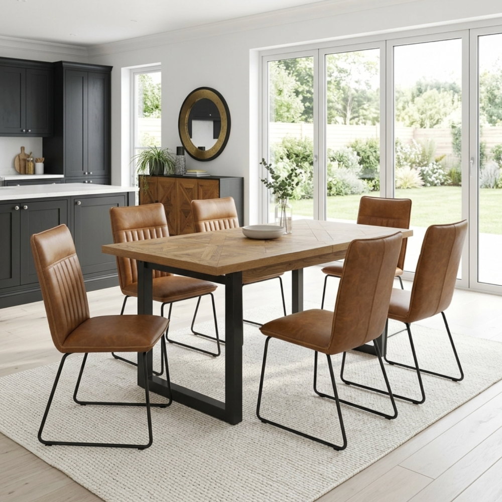 Indus Rustic Oak 4-6 Dining Table