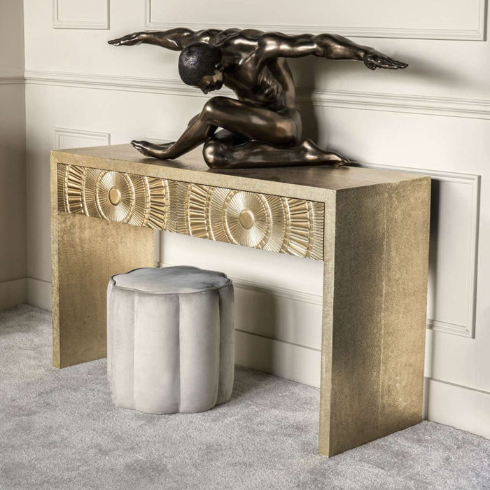 Coco Gold Embossed Metal Console